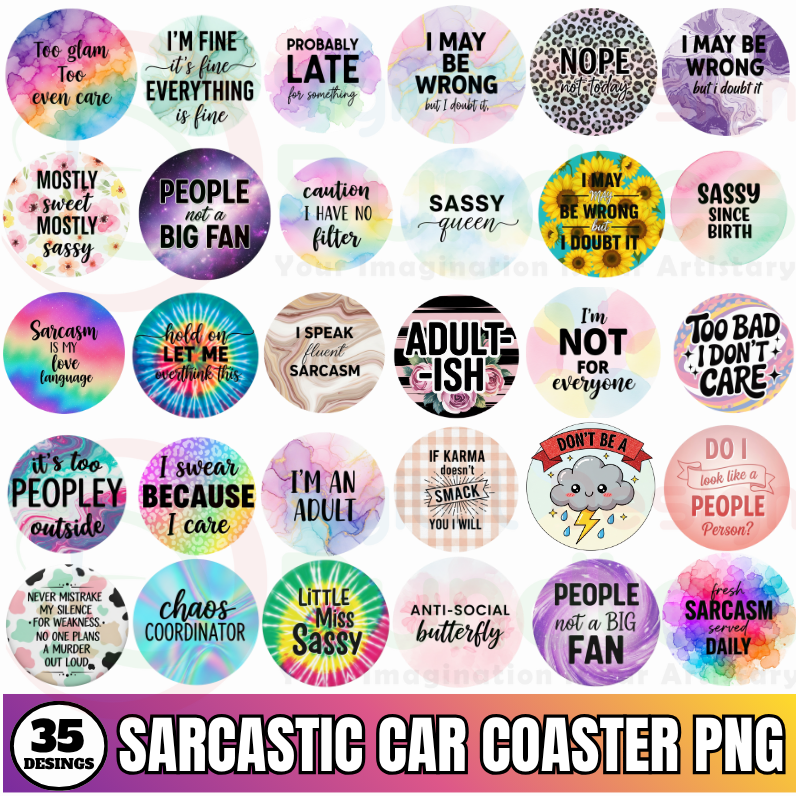 Sarcastic Car Coaster PNG