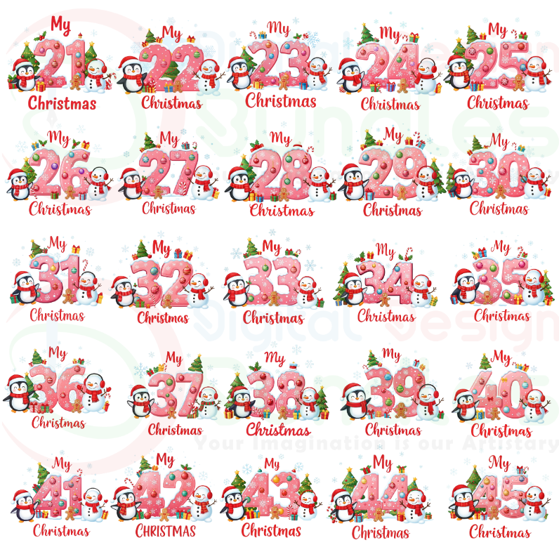 Christmas Numbers PNG