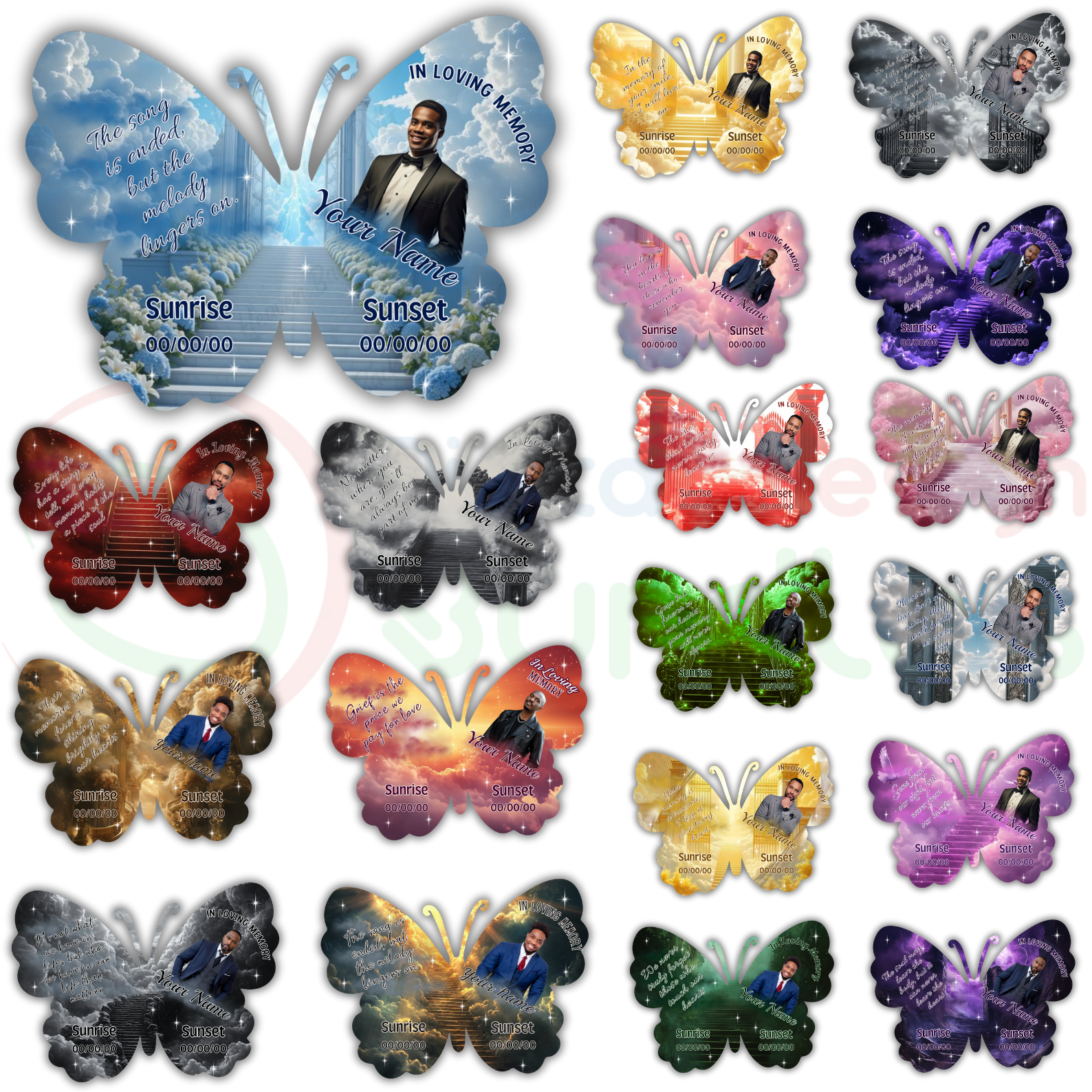 Editable Butterfly Pin Template