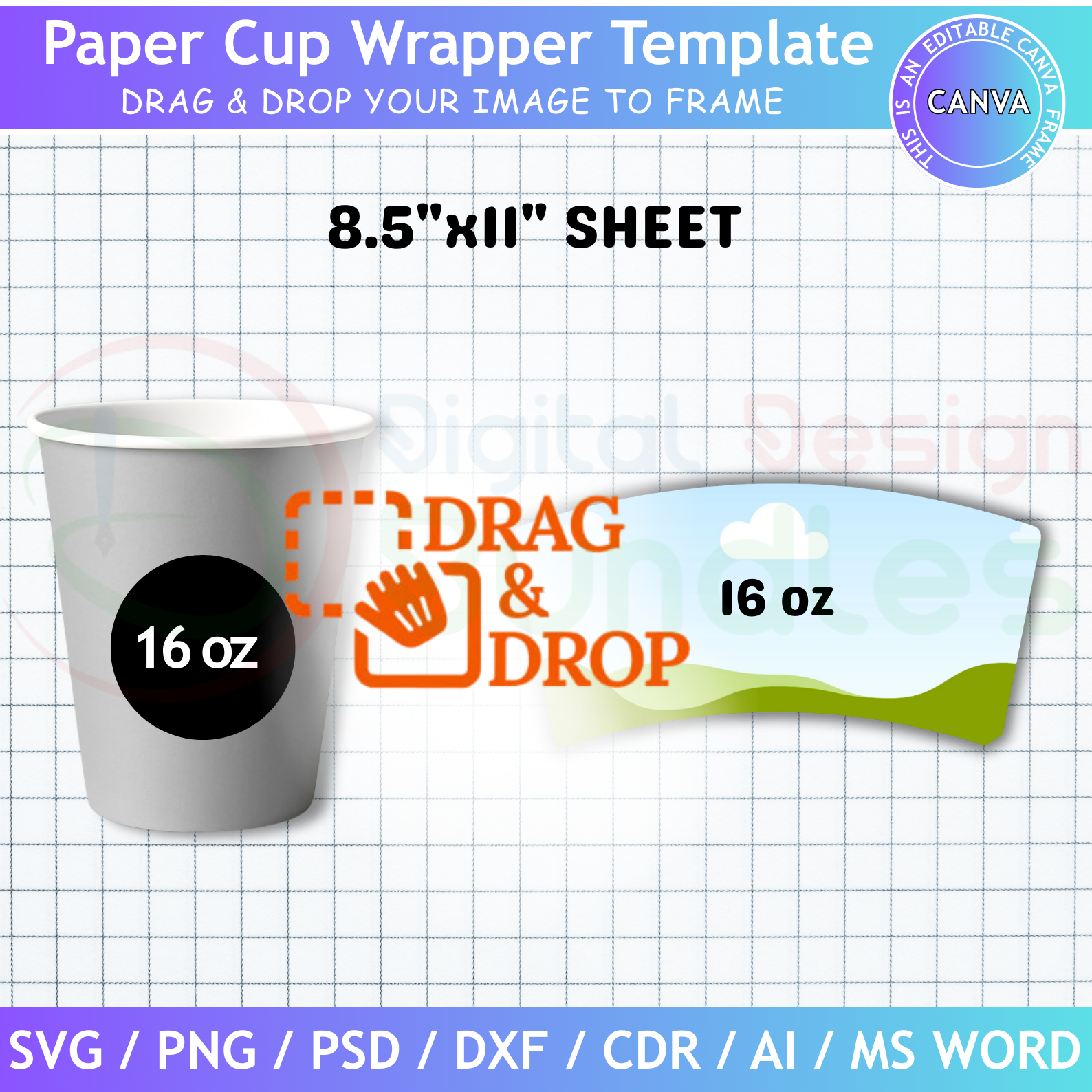 Paper Cup Wrapper Template