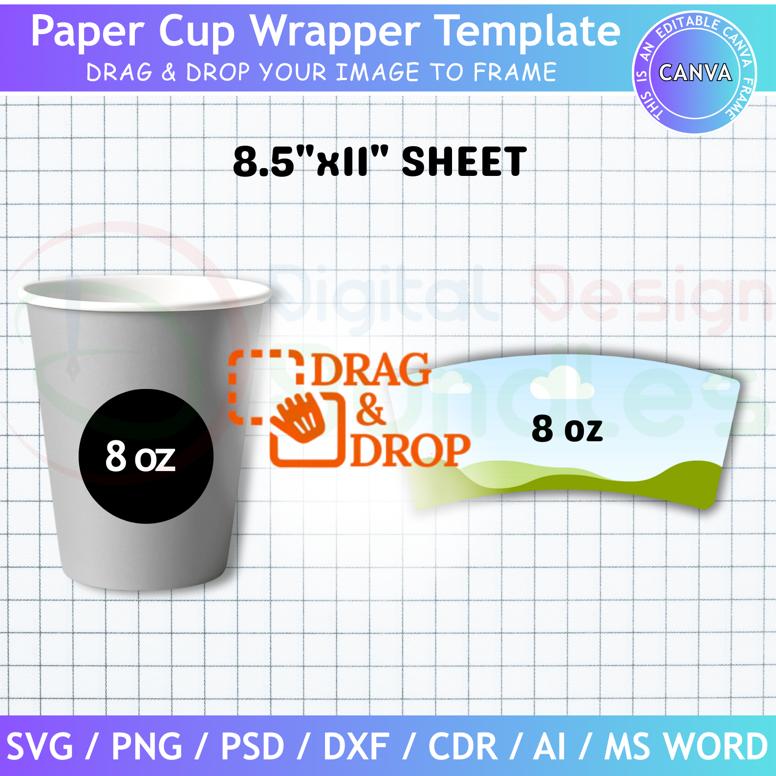 Paper Cup Wrapper Template