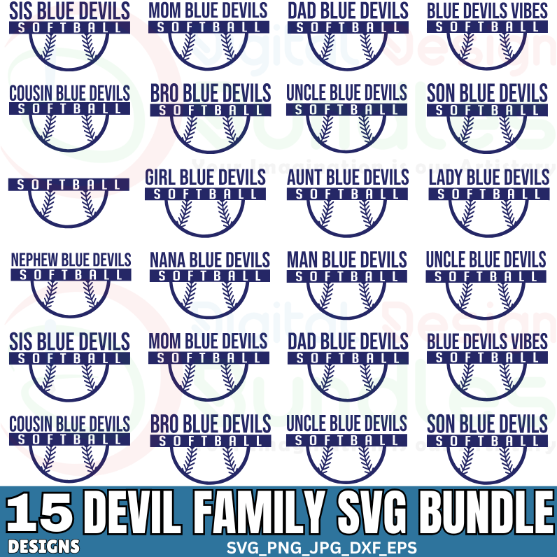 Blue Devils Soft Ball SVG