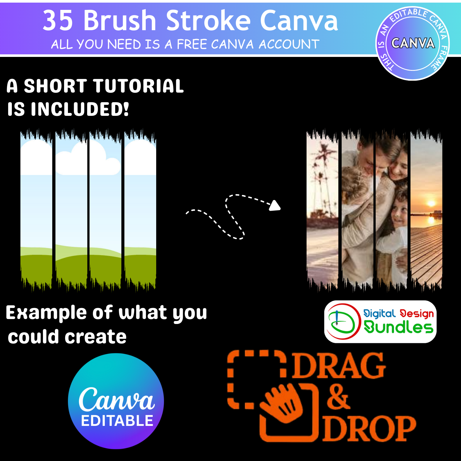 Brush Stroke Canva Template