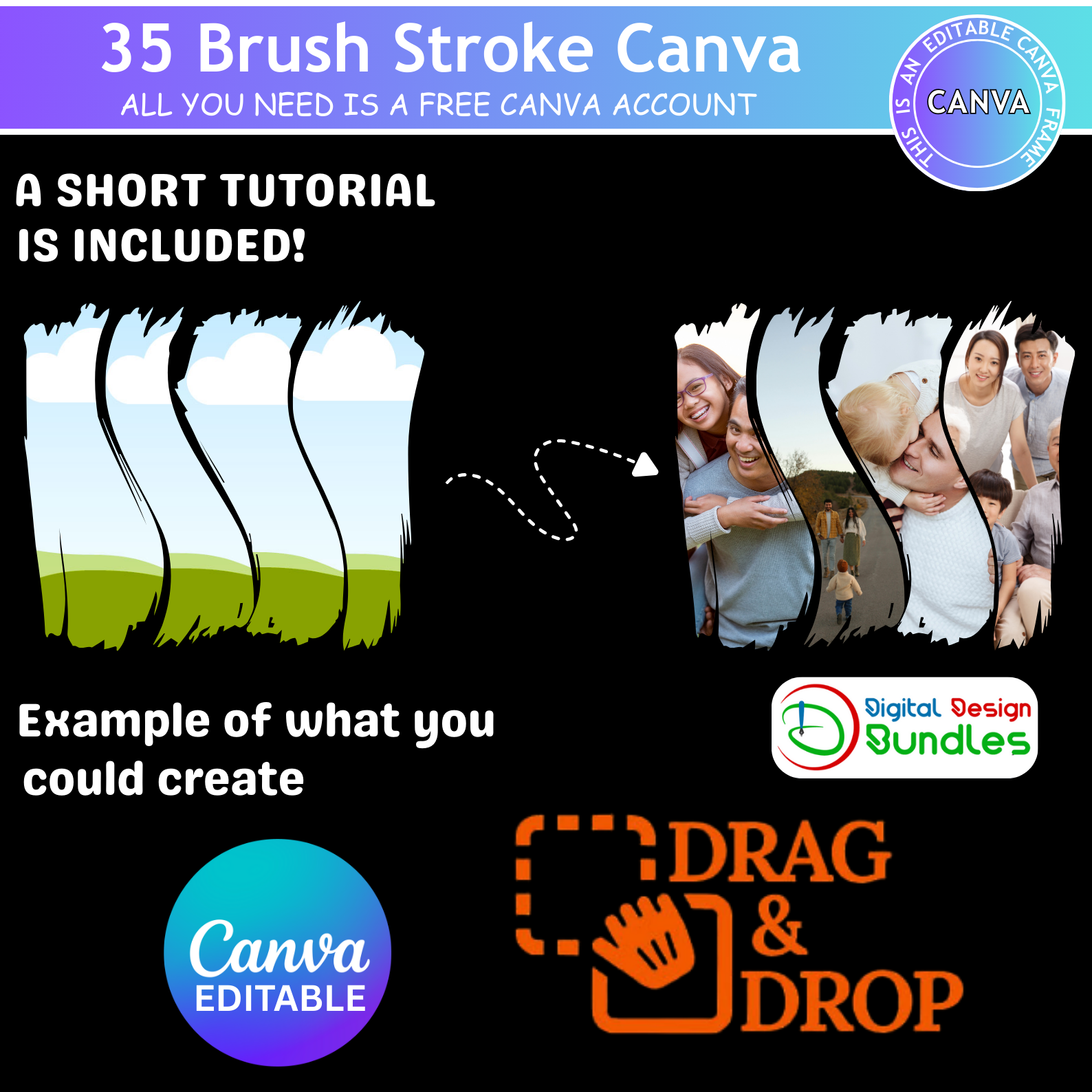 Brush Stroke Canva Template