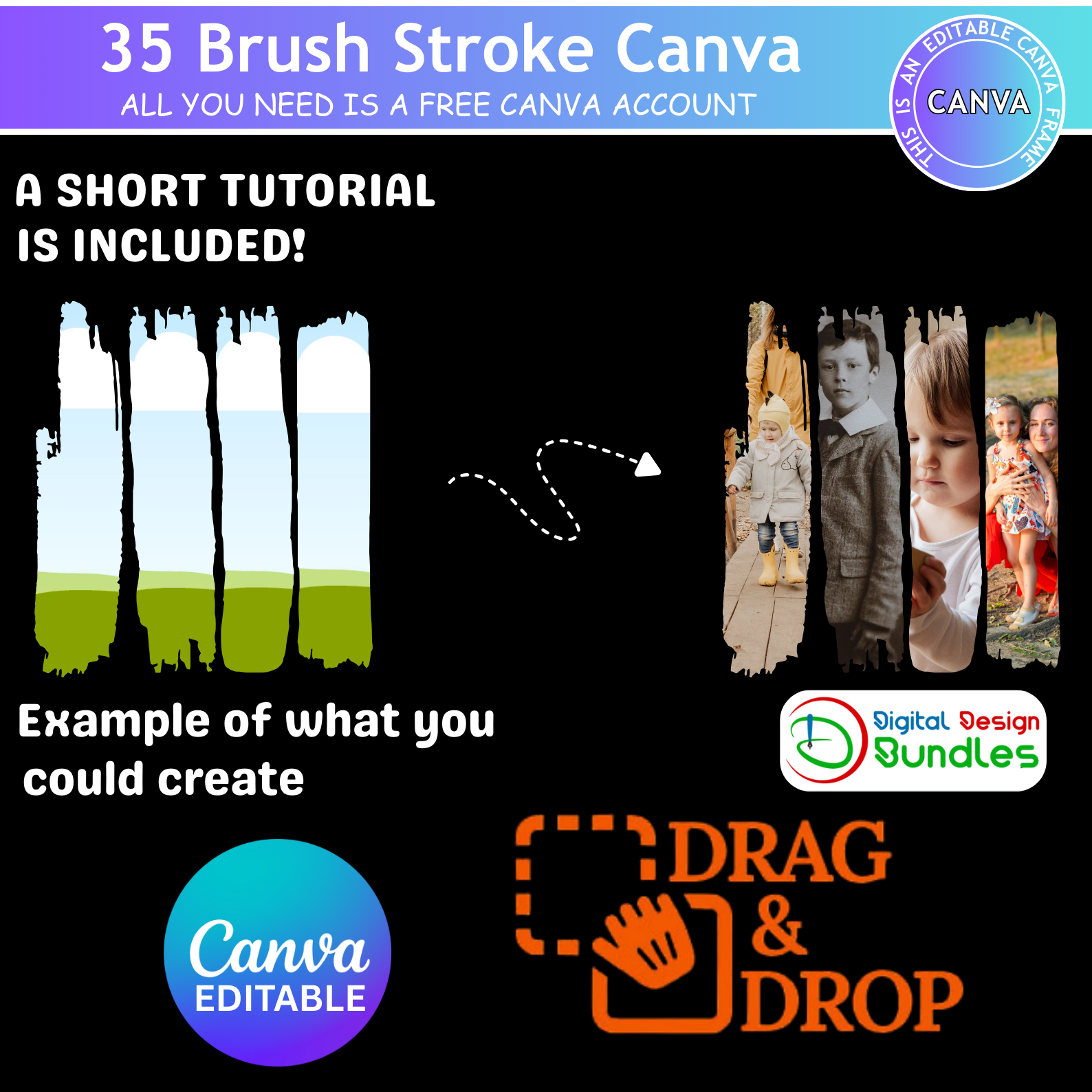 Brush Stroke Canva Template