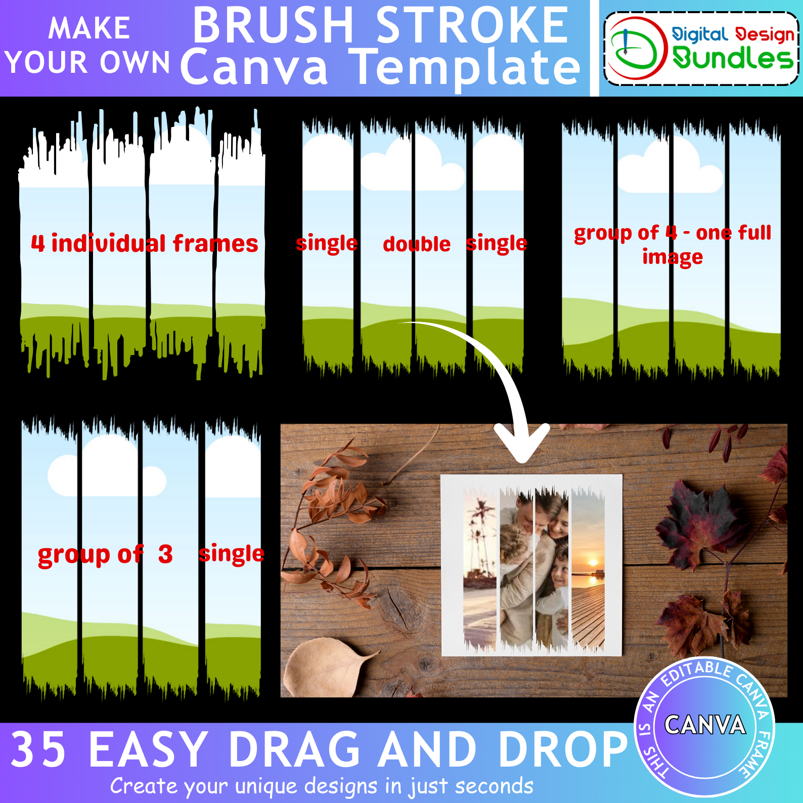 Brush Stroke Canva Template