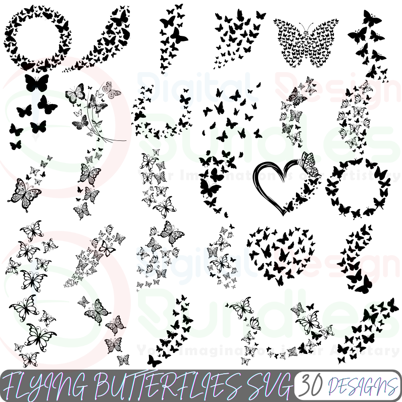 Flying Butterflies SVG - 4