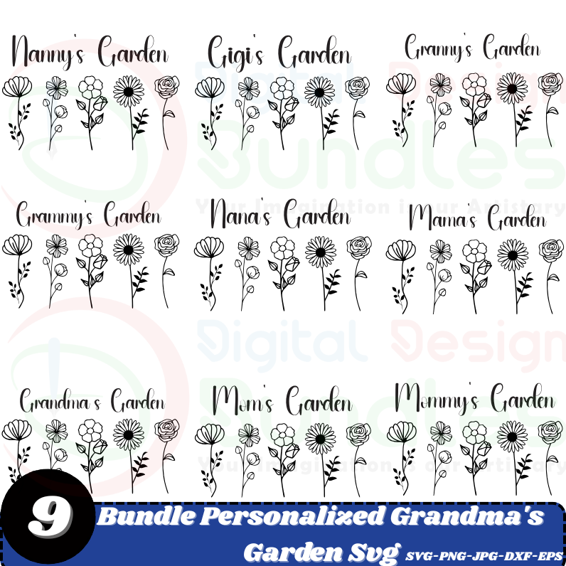Grandma's Garden Personalized SVG