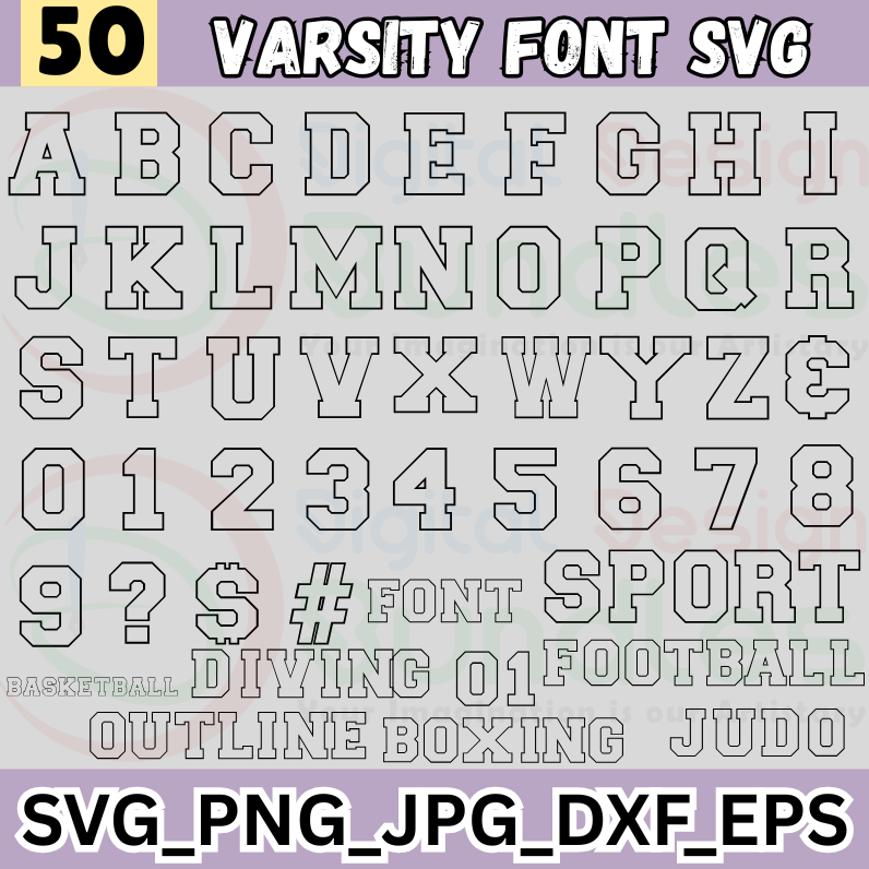 Varsity Font Svg
