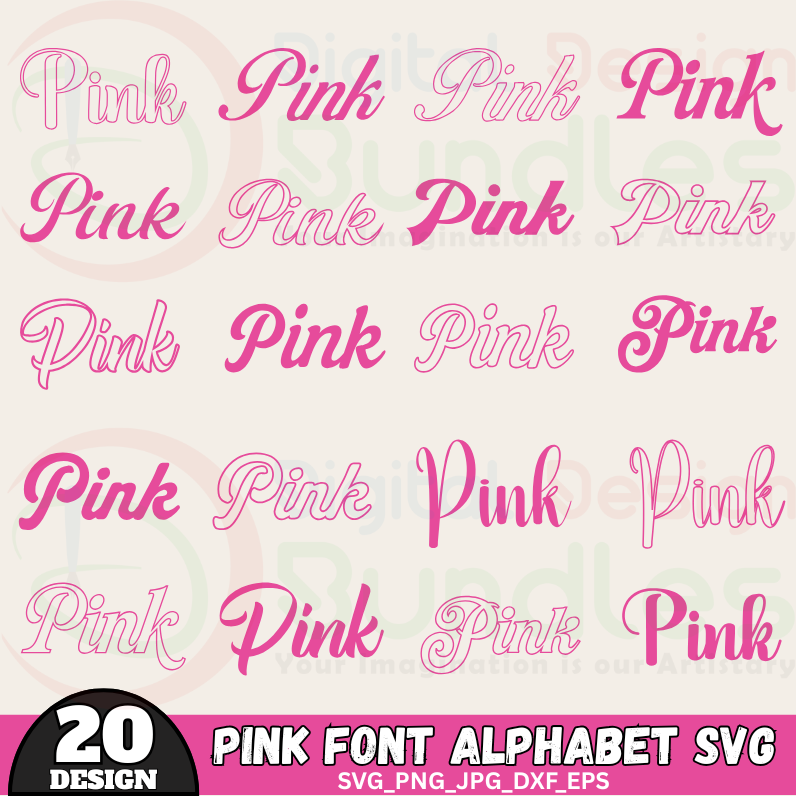 Pink Doll Font Alphabet
