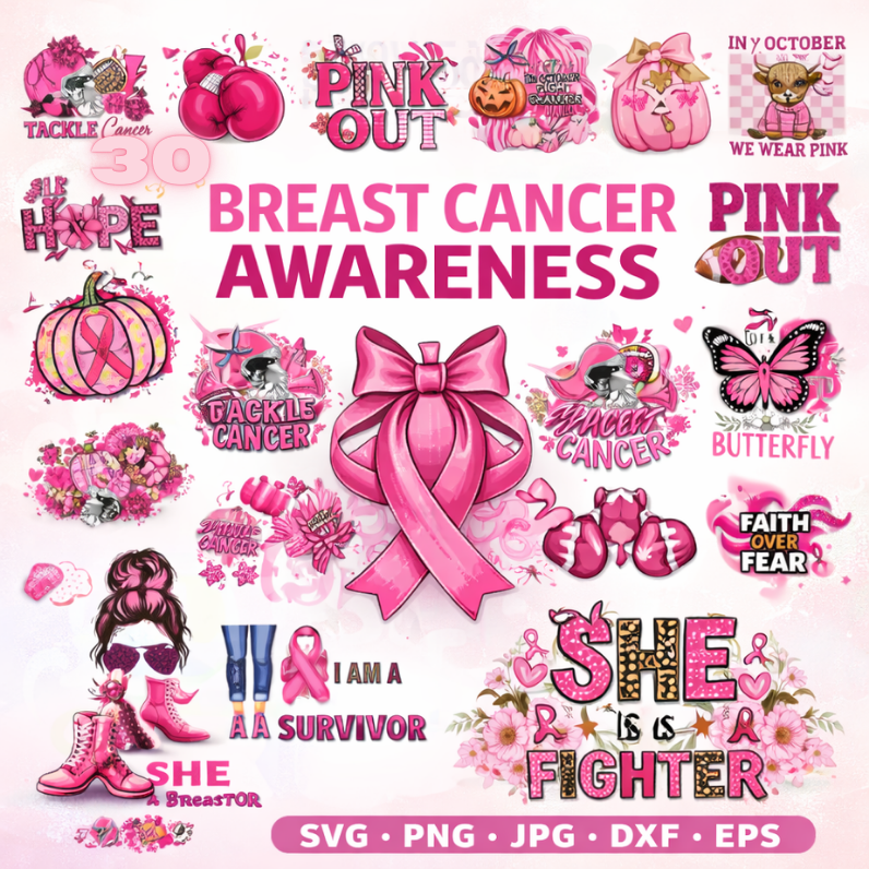 Breast Cancer Awareness PNG Bundle