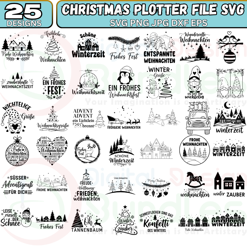 Christmas Plotter File Svg Bundle,
