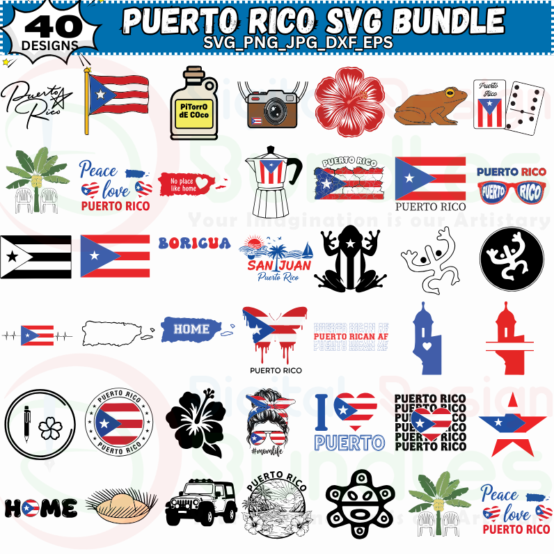 Puerto Rico Svg Bundle