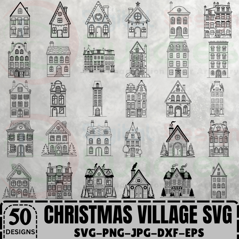 Winter Village Svg