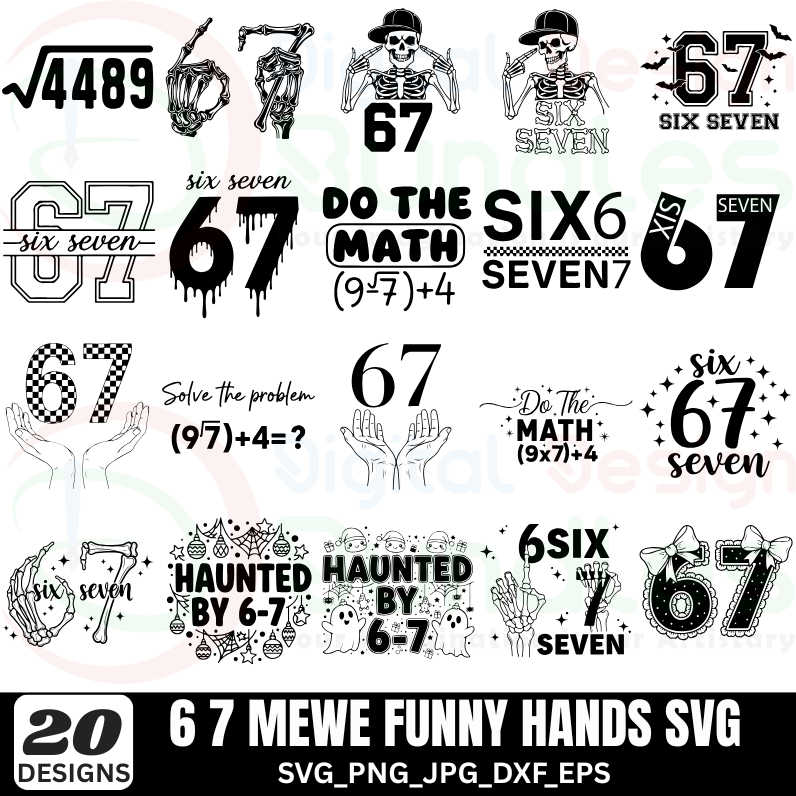 Six Seven 6 7 Meme Funny Hands