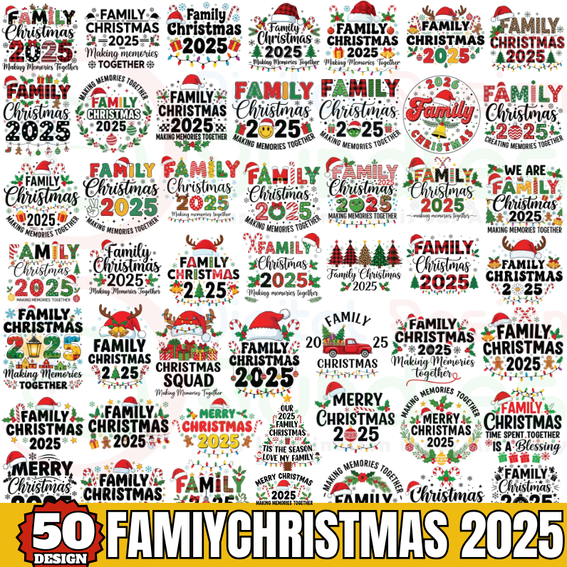 Family Christmas 2025 Png Bundle