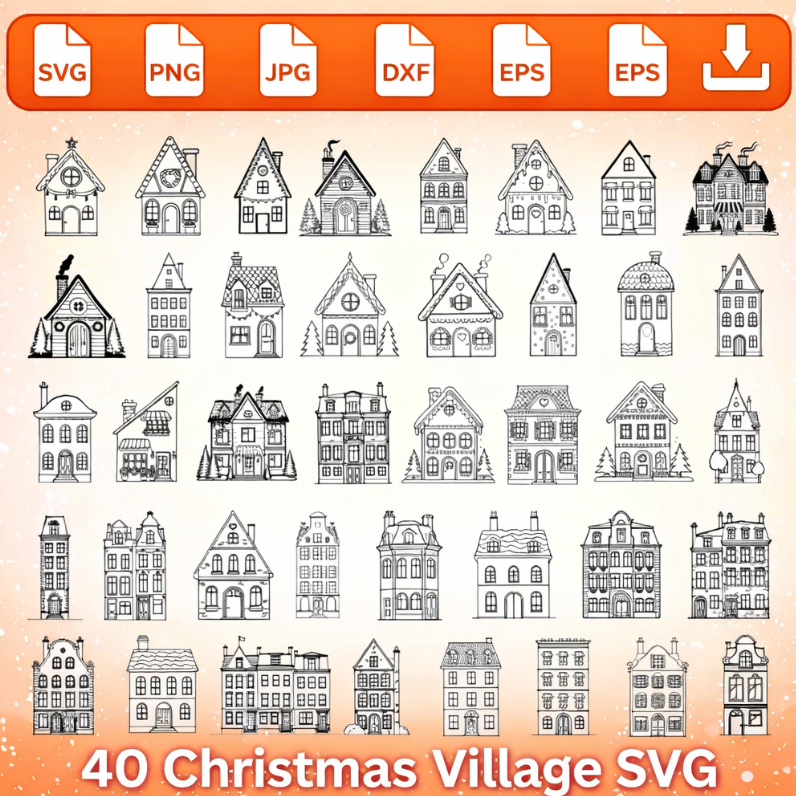 Winter Village Svg