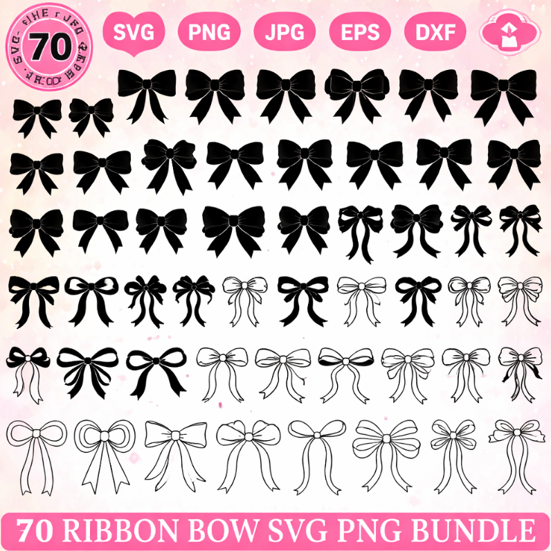 Black Bow Svg Png Bundle