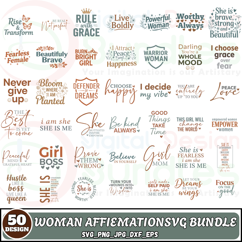 Woman Affirmation SVG Bundle