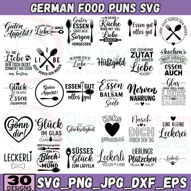 German Food Puns SVG Bundle