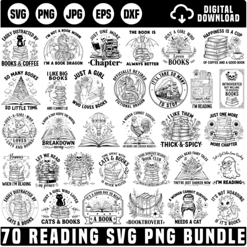 Reading Svg Bundle, Book Lovers Svg
