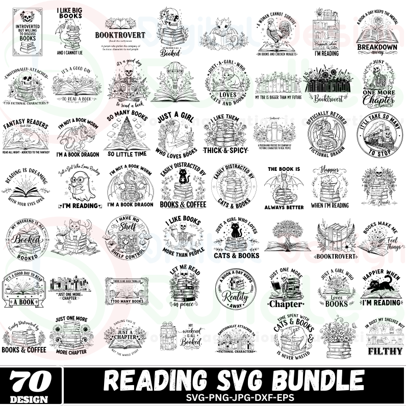 Reading Svg Bundle, Book Lovers Svg
