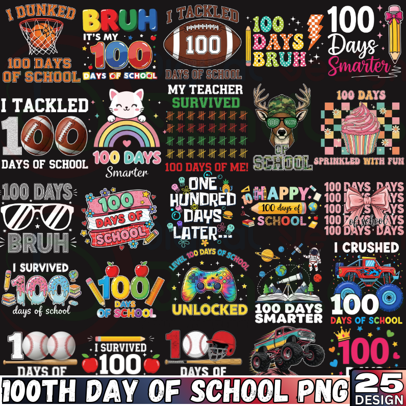 100th Day Of School Png Bundle