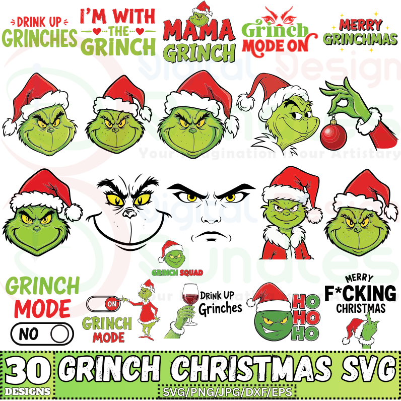 Grinch Face Svg -  2