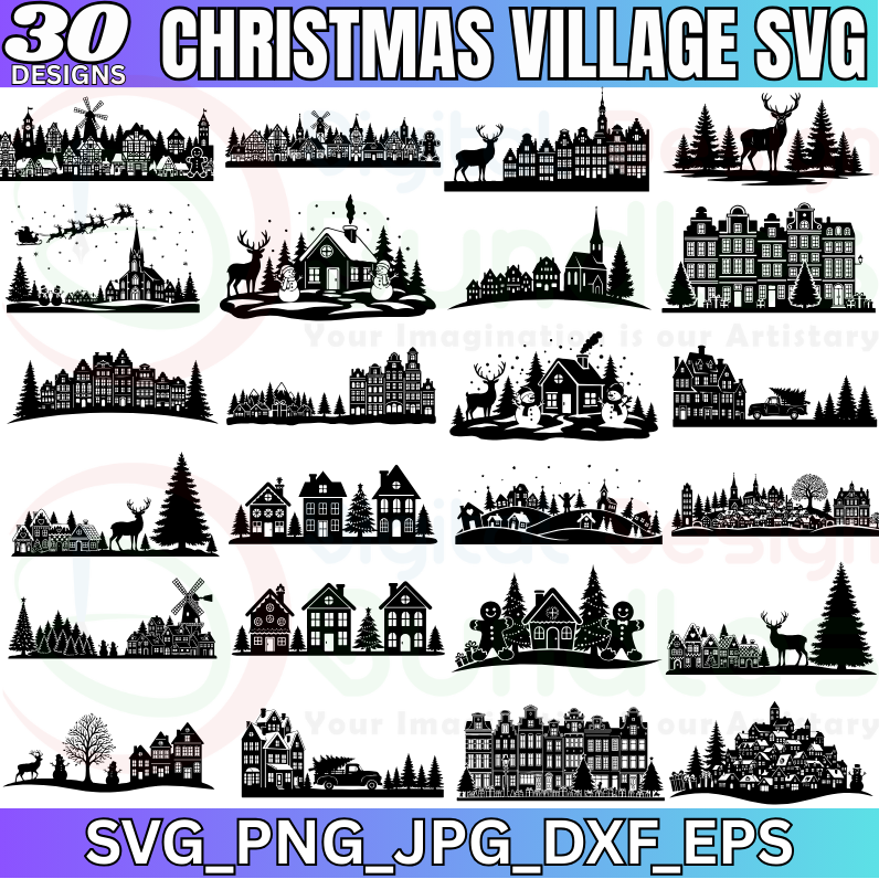 Christmas Villages SVG Bundle