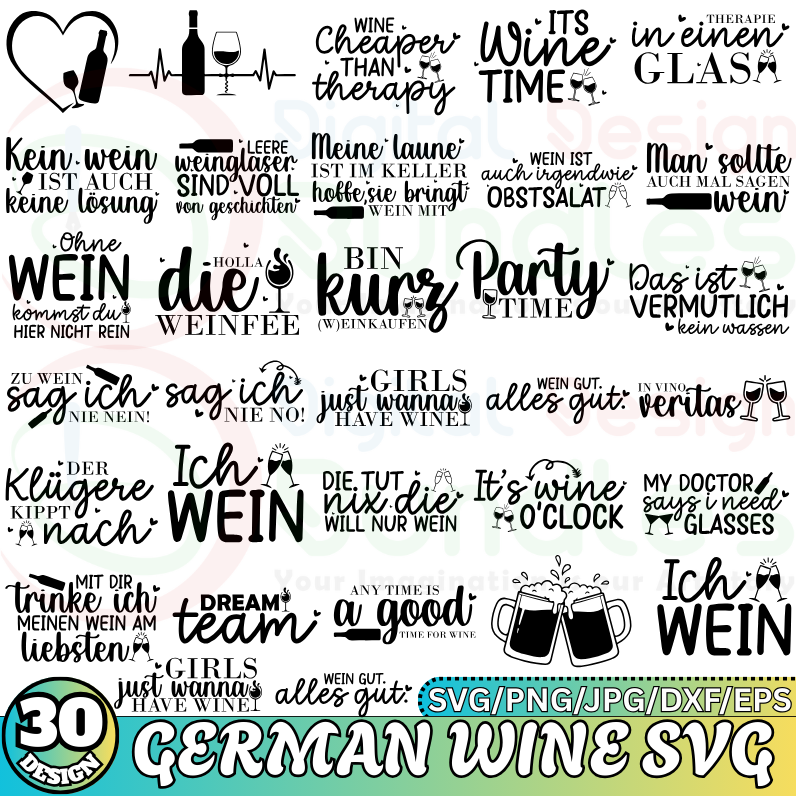 German Drinks Plotter File Svg Bundle