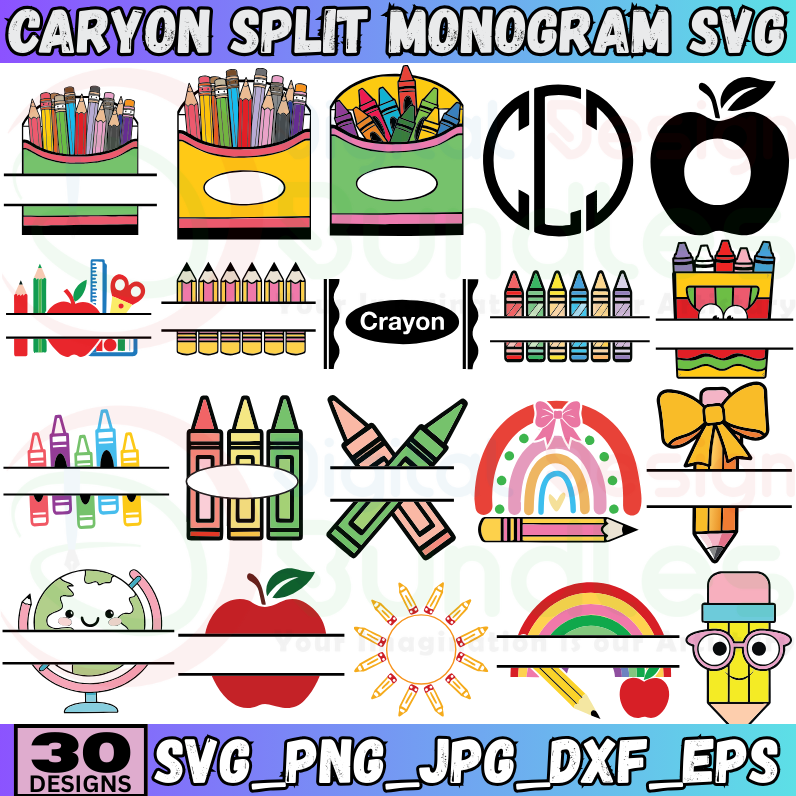 Crayon Split Monogram Svg