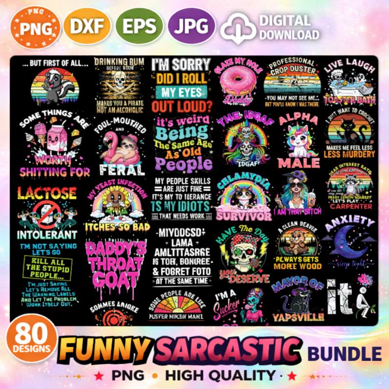 Funny Sarcastic Png Bundle