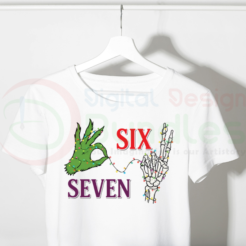 Funny Christmas Meme SIX Seven Png Bundle