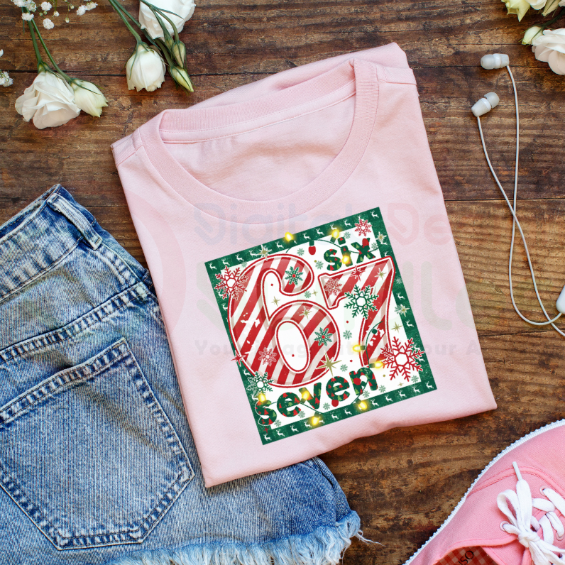 Funny Christmas Meme SIX Seven Png Bundle