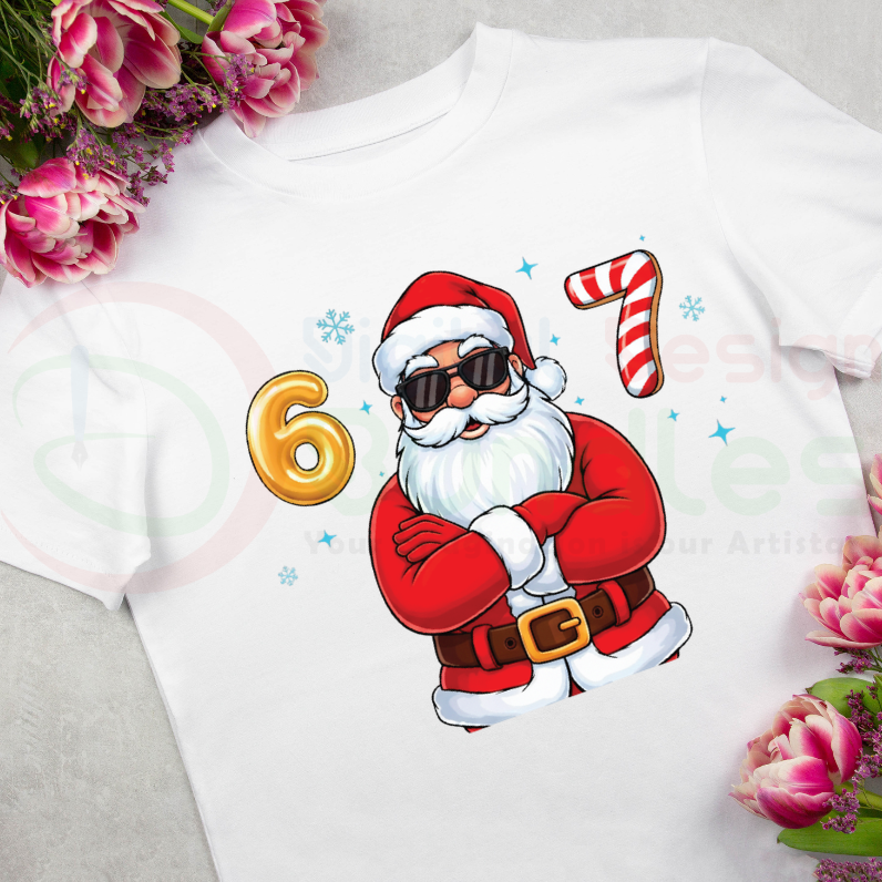 Funny Christmas Meme SIX Seven Png Bundle