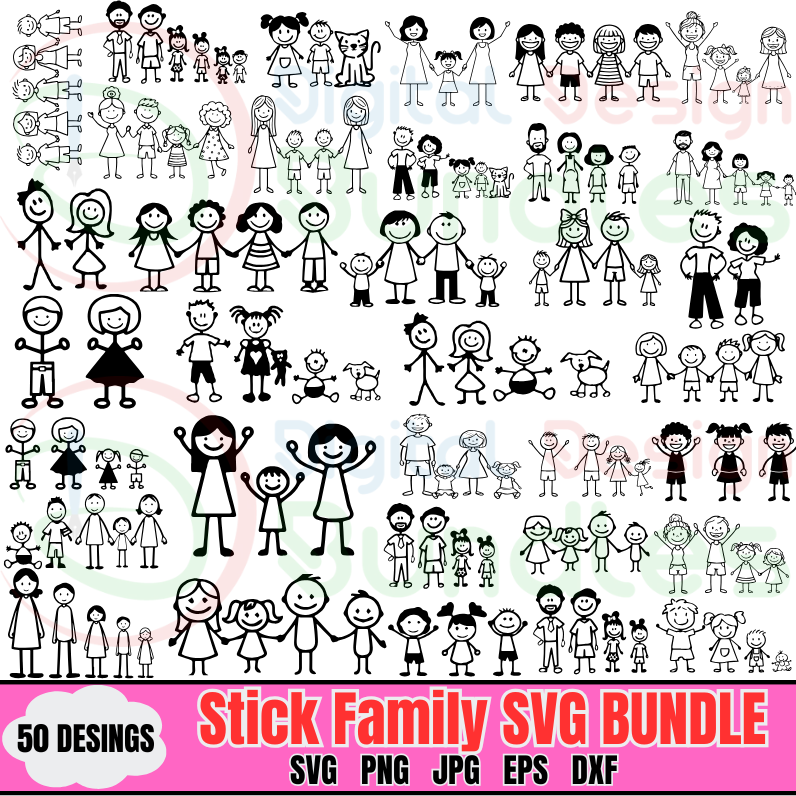Stick Figure Family SVG Bundle