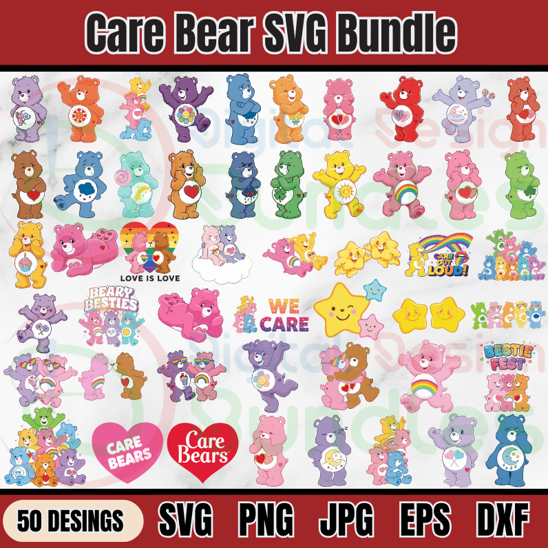 Cute Pastel Rainbow Bear SVG Bundle