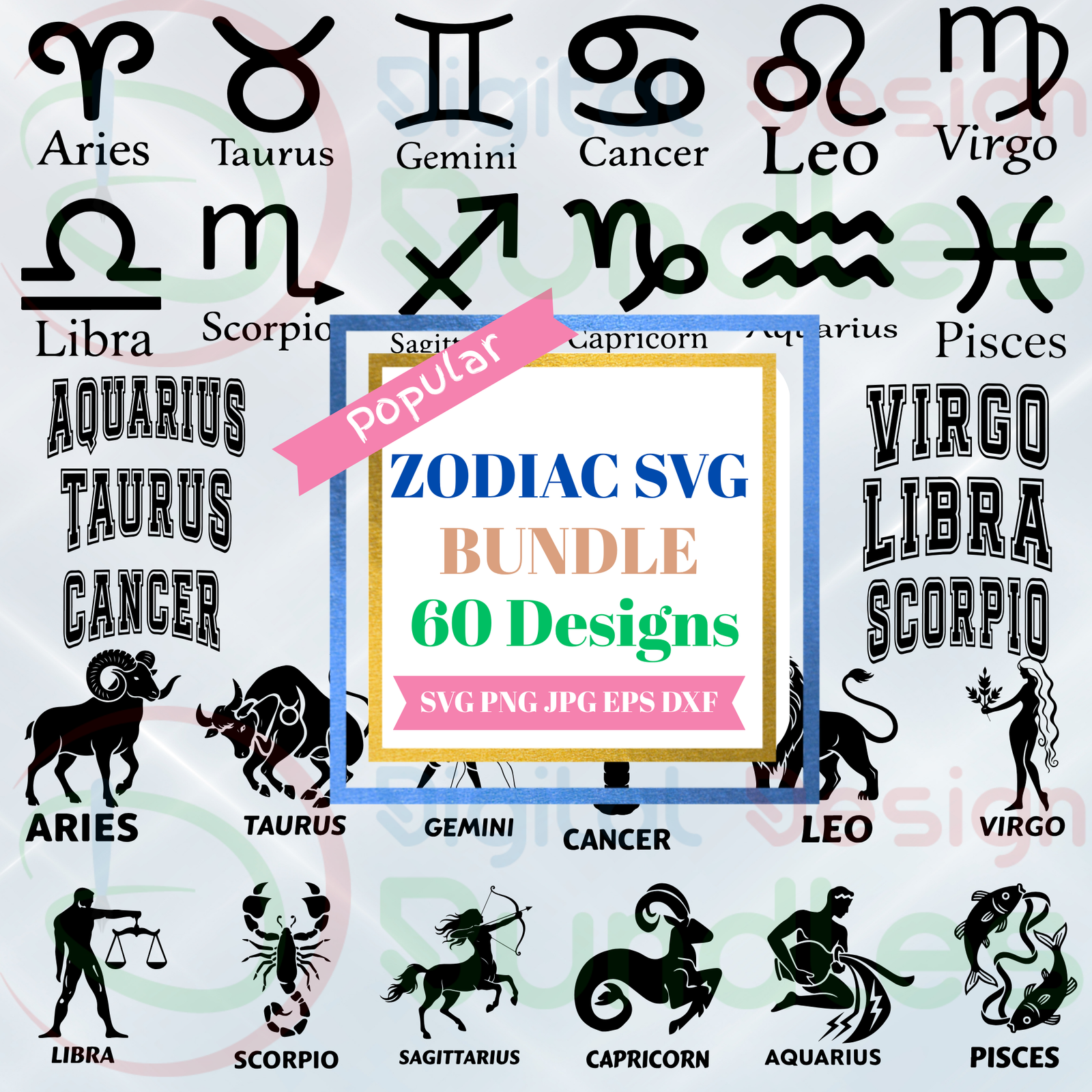 Zodiac Sign SVG Bundle