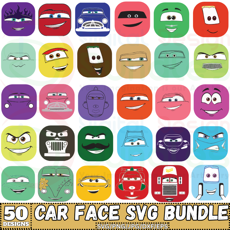 Cars Faces SVG Cliparts