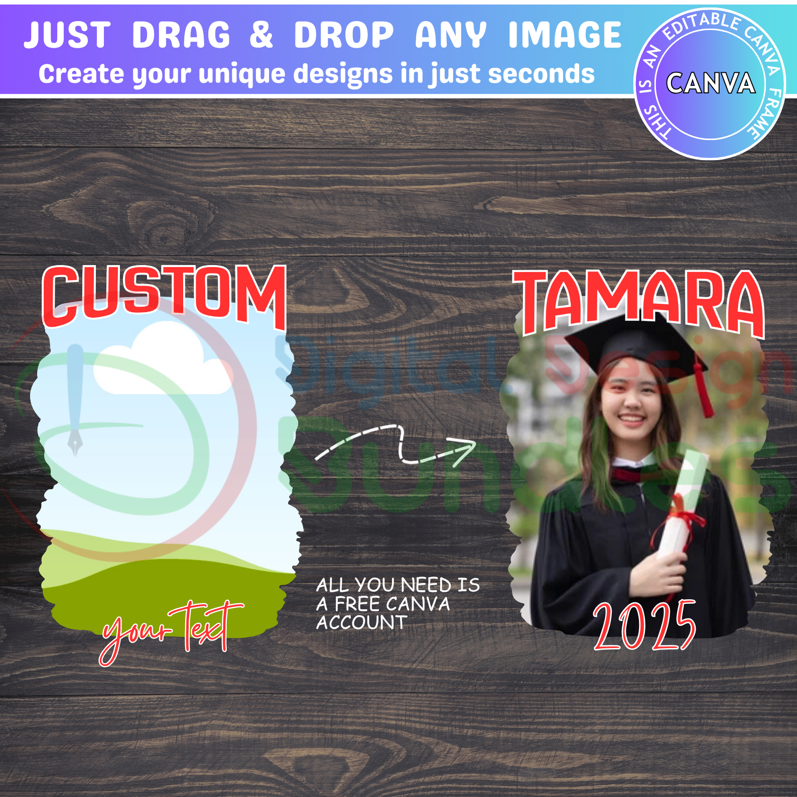 Custom Bootleg Editable Canva Frame Template