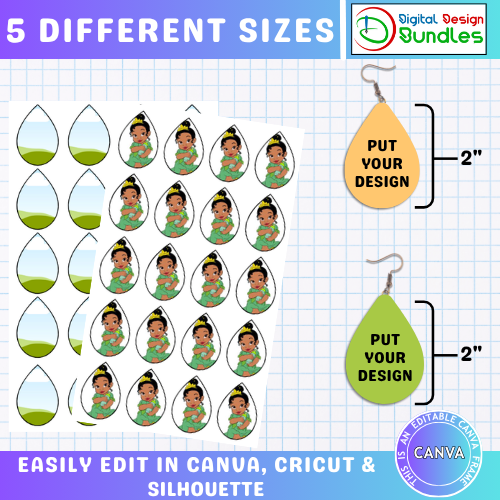 Teardrop Earring Canva Template