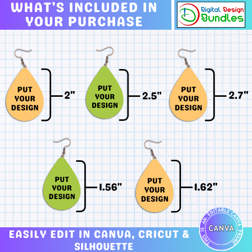 Teardrop Earring Canva Template