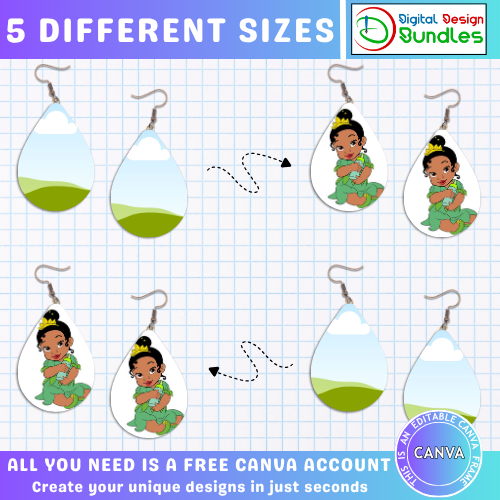 Teardrop Earring Canva Template