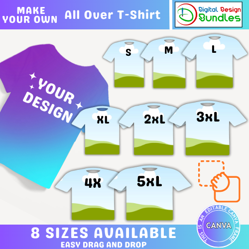 All Over T-Shirt Canva Template