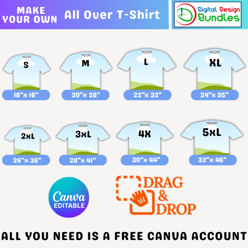 All Over T-Shirt Canva Template