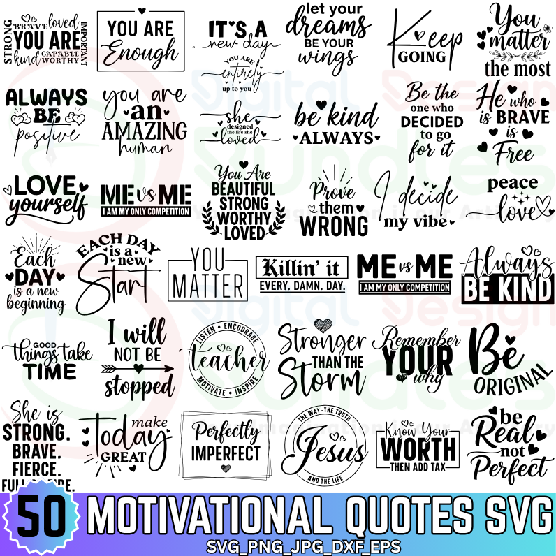 Motivational Quotes SVG Bundle
