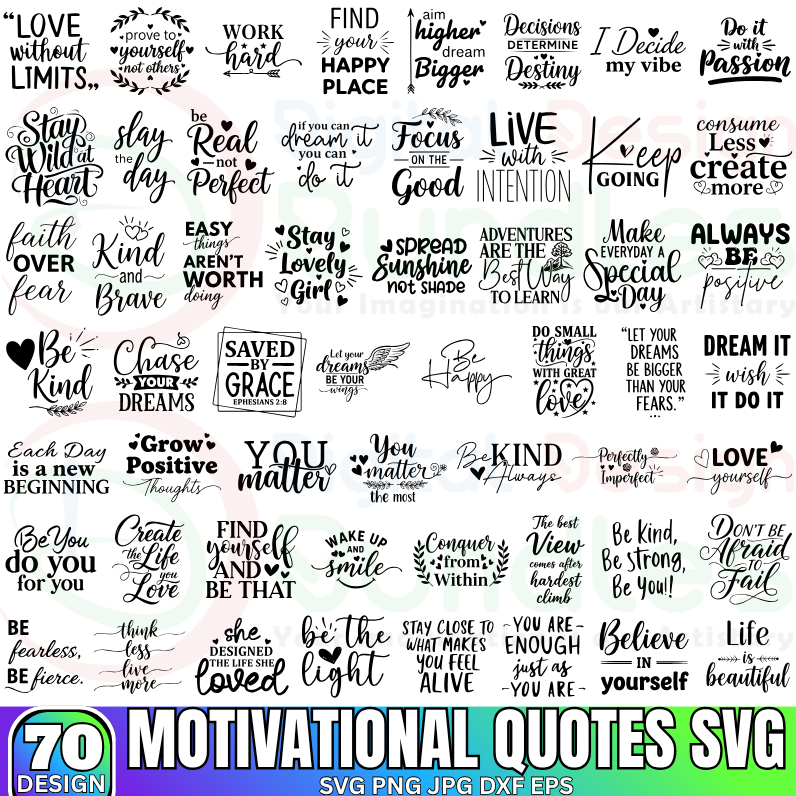 Motivational Quotes SVG Bundle